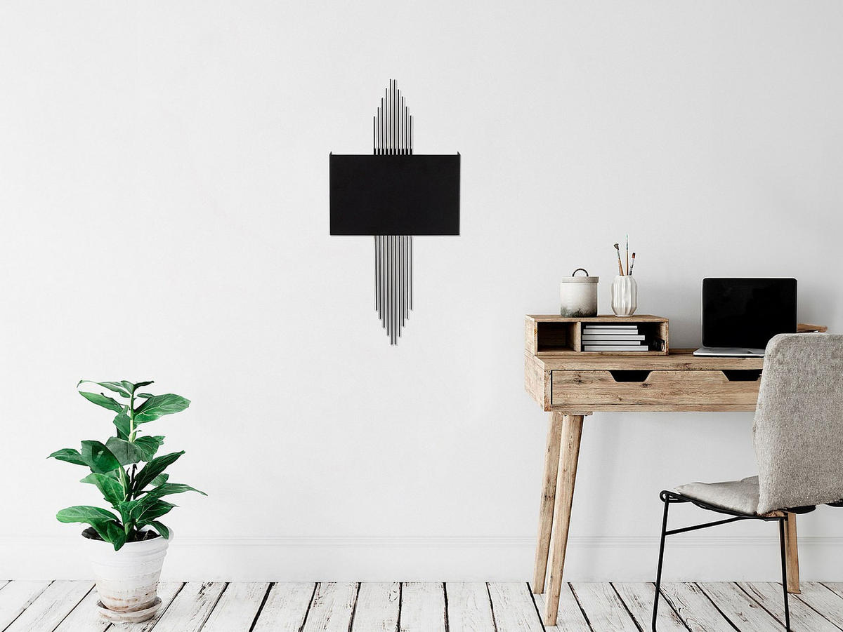 WANDLAMPE - 22 cm x 10 cm - metall - schwarz, silberfarben Sangarius - Silberfarben/Schwarz, Metall (22/75/10cm) - Vente-Unique