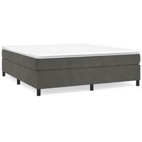 BOXBETTGESTELL Dunkelgrau 160/200 Cm Samt - Dunkelgrau, Textil (160/200cm) - vidaXL