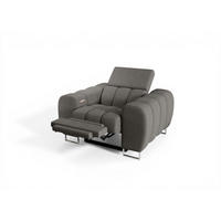 SESSEL Bastien Relax In Stoff Moly - Grau, Holzwerkstoff/Textil (125/95/97cm) - Fun Möbel