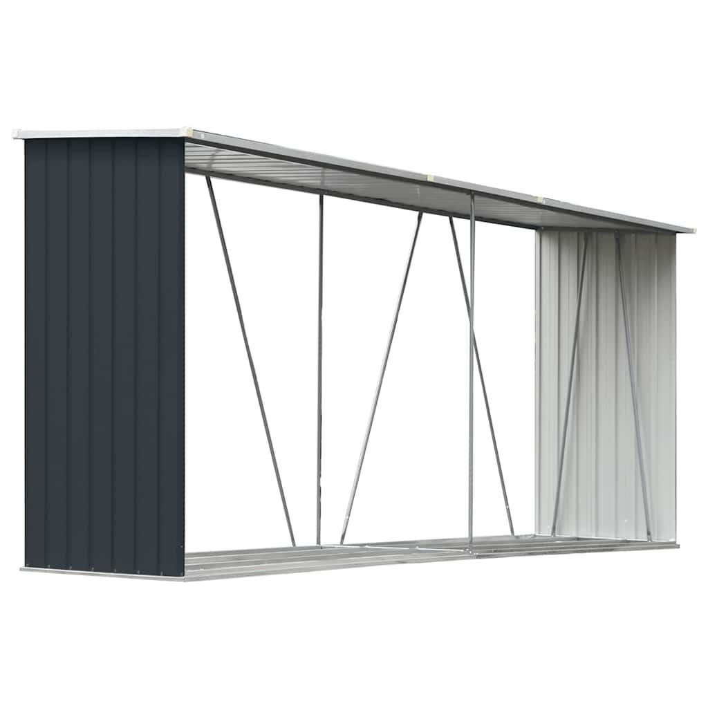 vidaXL Brenholzunterstand Grau 84x152x330 cm