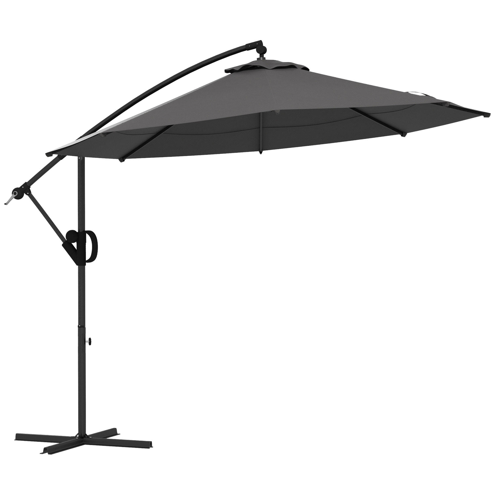 AMPELSCHIRM, Metall, Polyester, Grau - Grau, Metall (293/293cm) - Outsunny