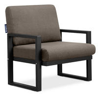 GARTENSESSEL FRENA ,Schwarz/Beige - Beige/Schwarz, Textil/Metall (70/65/60cm) - KONSIMO®