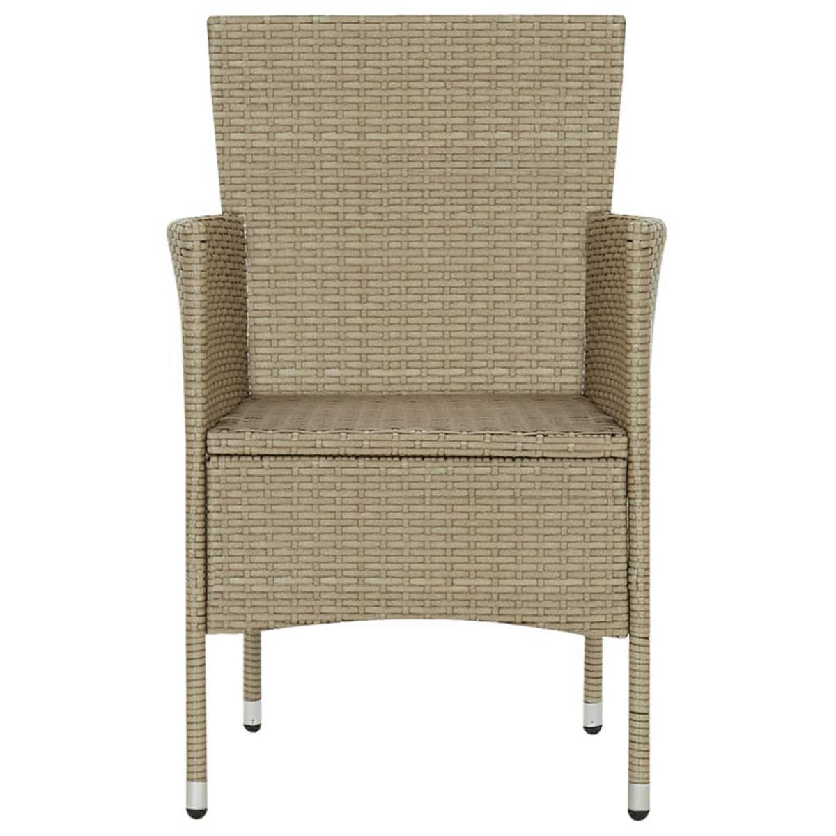GARTENSTÜHLE mit Cremeweiß Kissen, 53/58/84 cm, aus Poly Rattan, Beige, 4er-Set - Beige, Kunststoff (58/84/53cm) - vidaXL