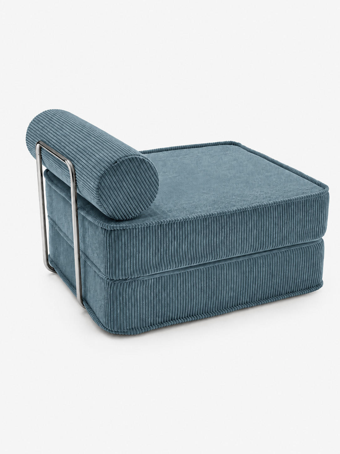 SCHLAFSESSEL ausklappbar, modularer Bodensessel mit Rückenrolle in Türkis - Türkis, Textil (80/62/95cm) - SURB
