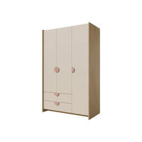 KINDERKLEIDERSCHRANK Lexi 3D2S 01 - Eichefarben/Rosa, Holzwerkstoff/Kunststoff (124/198/60cm) - MIRJAN24
