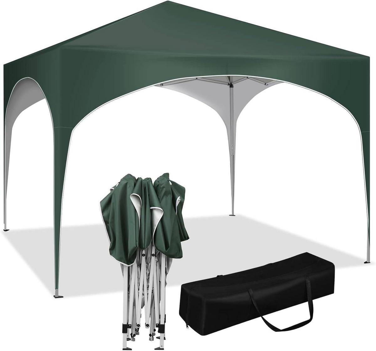 PAVILLON Faltbar wasserdichter Faltpavillon, aus Oxford Metallrahmen 3x3m - Grün, Metall (300/260/300cm) - Woltu