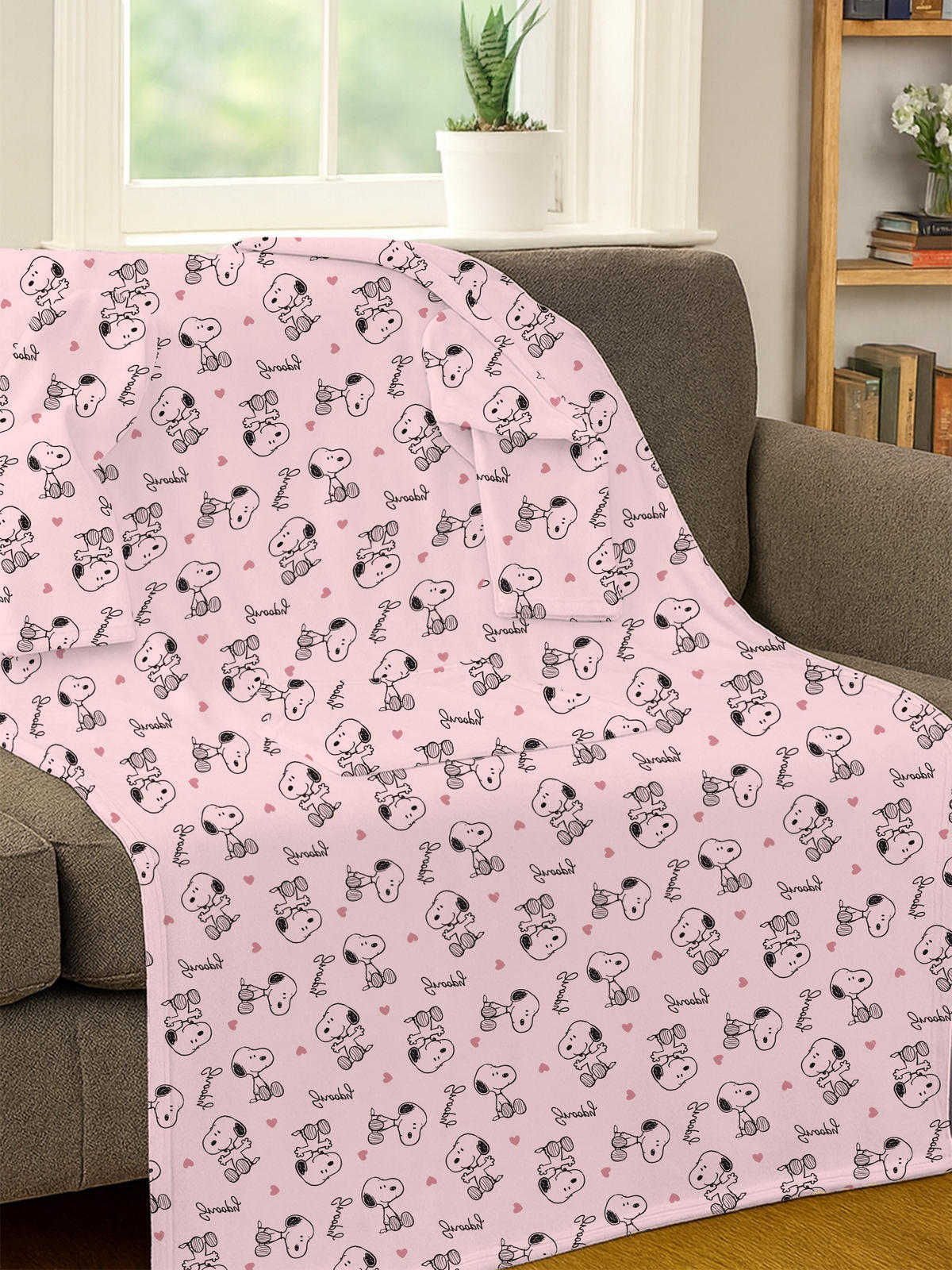 KUSCHELDECKE The Peanuts Snoopy TV Decke mit Ärmeln und Taschen Rosa 130 x 170 cm - Rosa, Textil (130/170cm) - United Labels