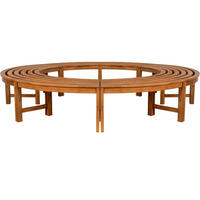 BAUMBANK Tinar Holz Braun 250x250x45cm Kreisrunde Sitzbank - Braun, Holz (250/45/250cm) - DELUKE