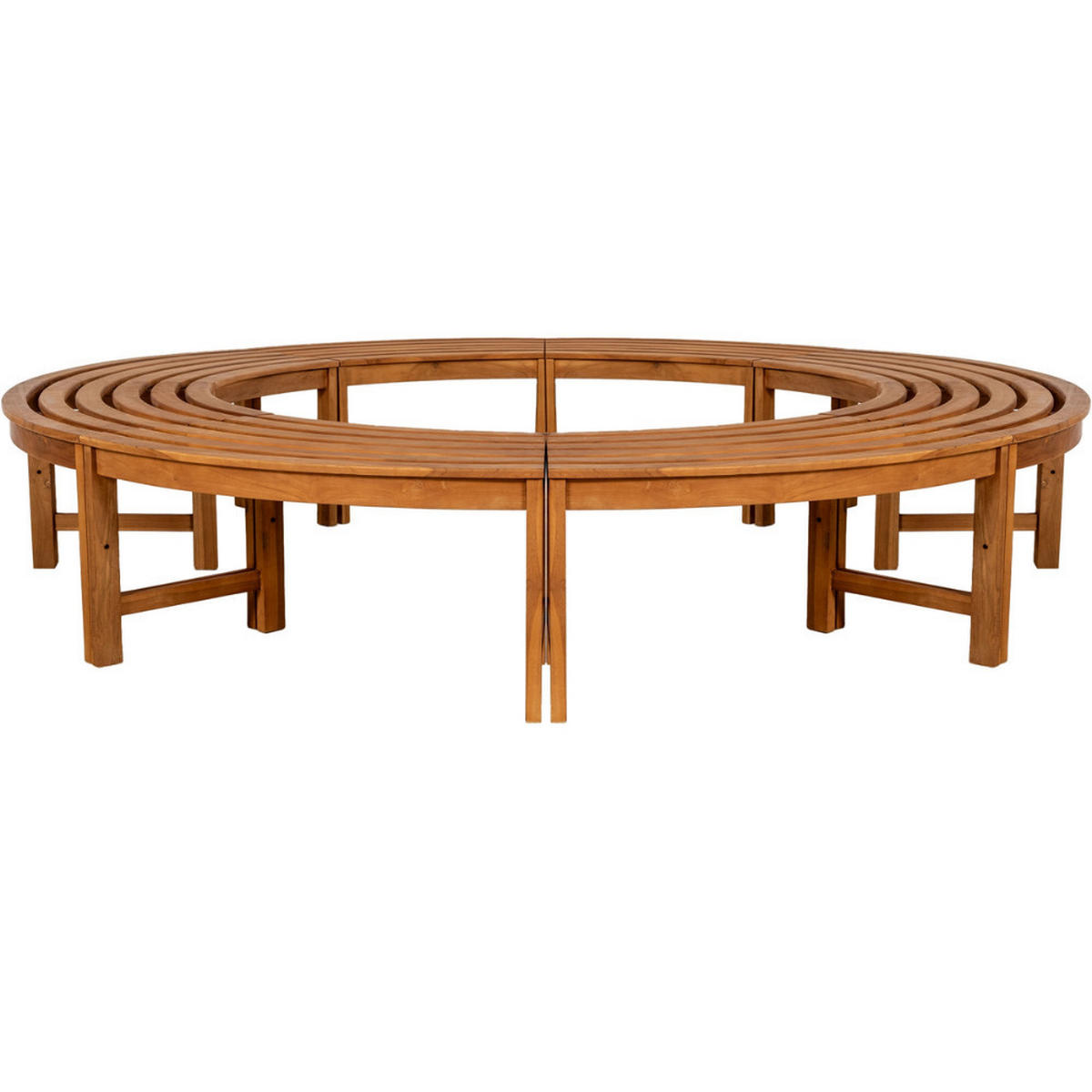 BAUMBANK Tinar Holz Braun 250x250x45cm Kreisrunde Sitzbank - Braun, Holz (250/45/250cm) - DELUKE