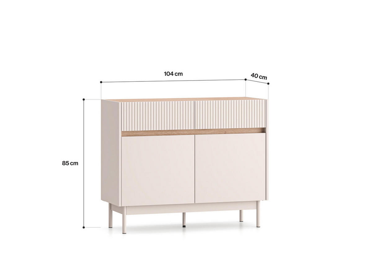 SIDEBOARD DUNEA Beige 104x40x85 cm - Beige, Holzwerkstoff (104/85/40cm) - FURNLUX