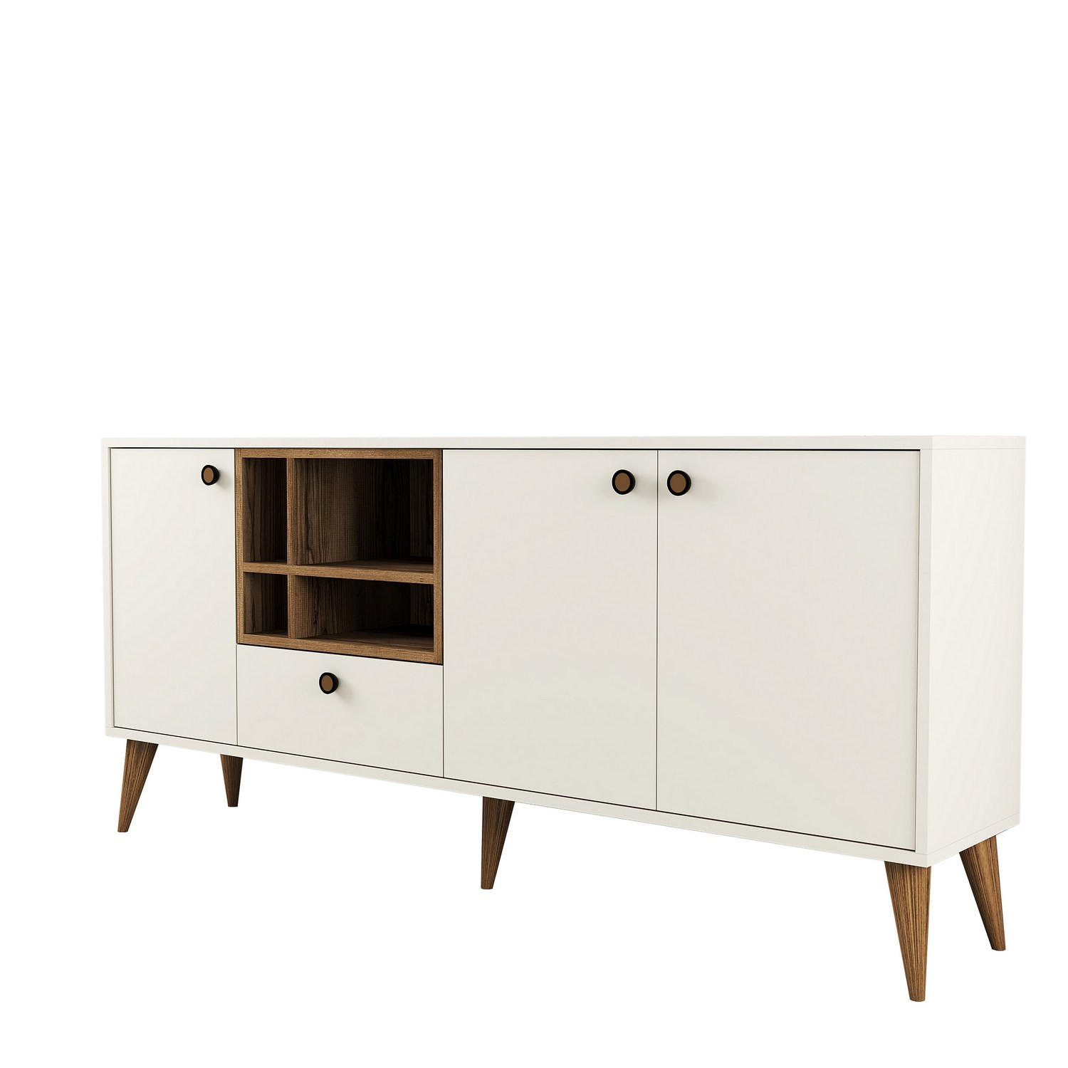 BUFFETSCHRANK napoli Weiß - Beige, Holz (35/81/180cm) - Habitat Garten
