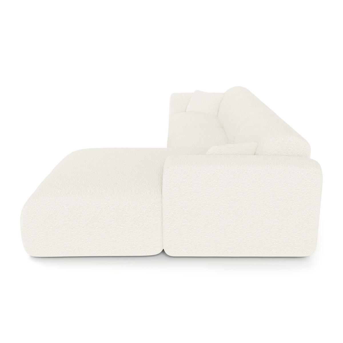 ECKSOFA RECHTS SCHLAFSOFA Dunlopillo 5 Plätze Bouclé creme - Creme, Textil (280/165cm) - Sia Home