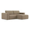 ECKSOFA Rechts Samt Stoff Beige - Beige/Schwarz, Kunststoff/Textil (224/167cm) - Makamii