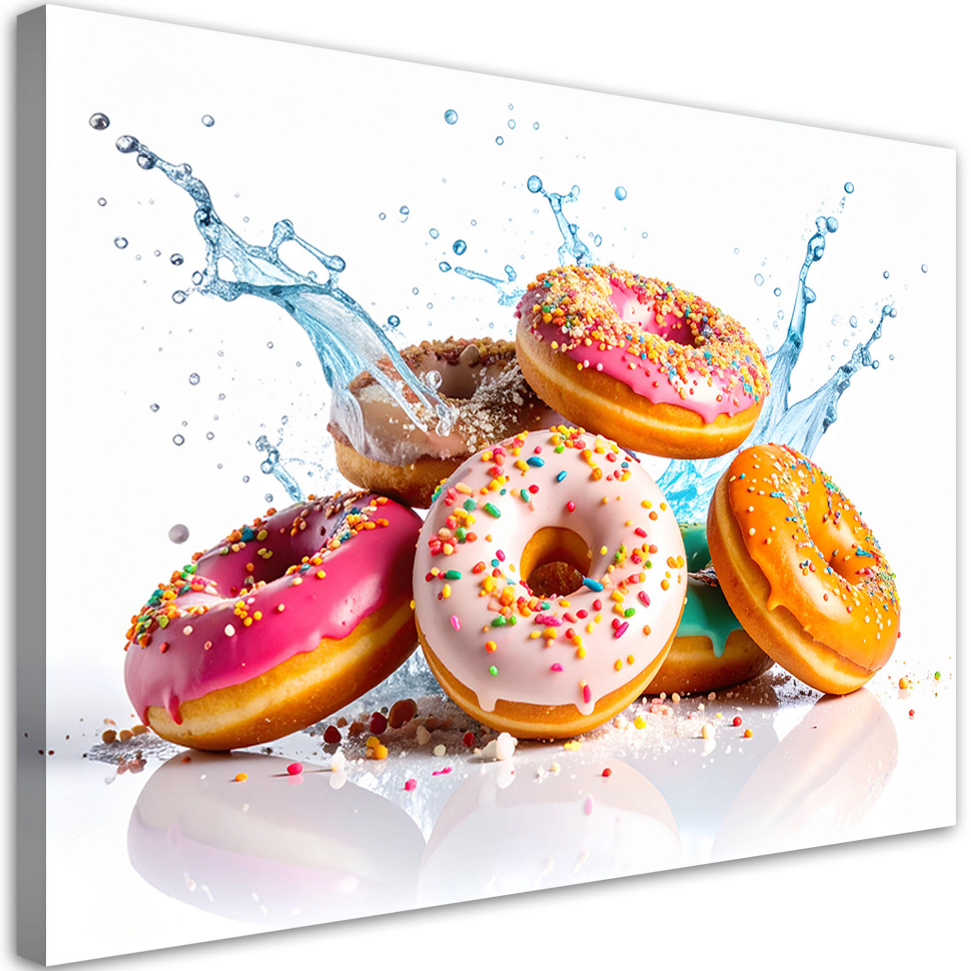 LEINWANDBILD Donuts Krapfen Kekse 120x80cm - Multicolor, Textil (120/80cm) - Feeby