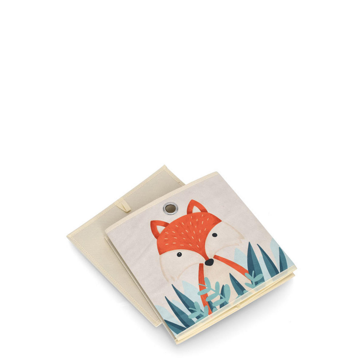AUFBEWAHRUNGSBOX Fuchs, Vlies - Beige - Beige/Orange, Textil (28/28cm) - Zeller Present