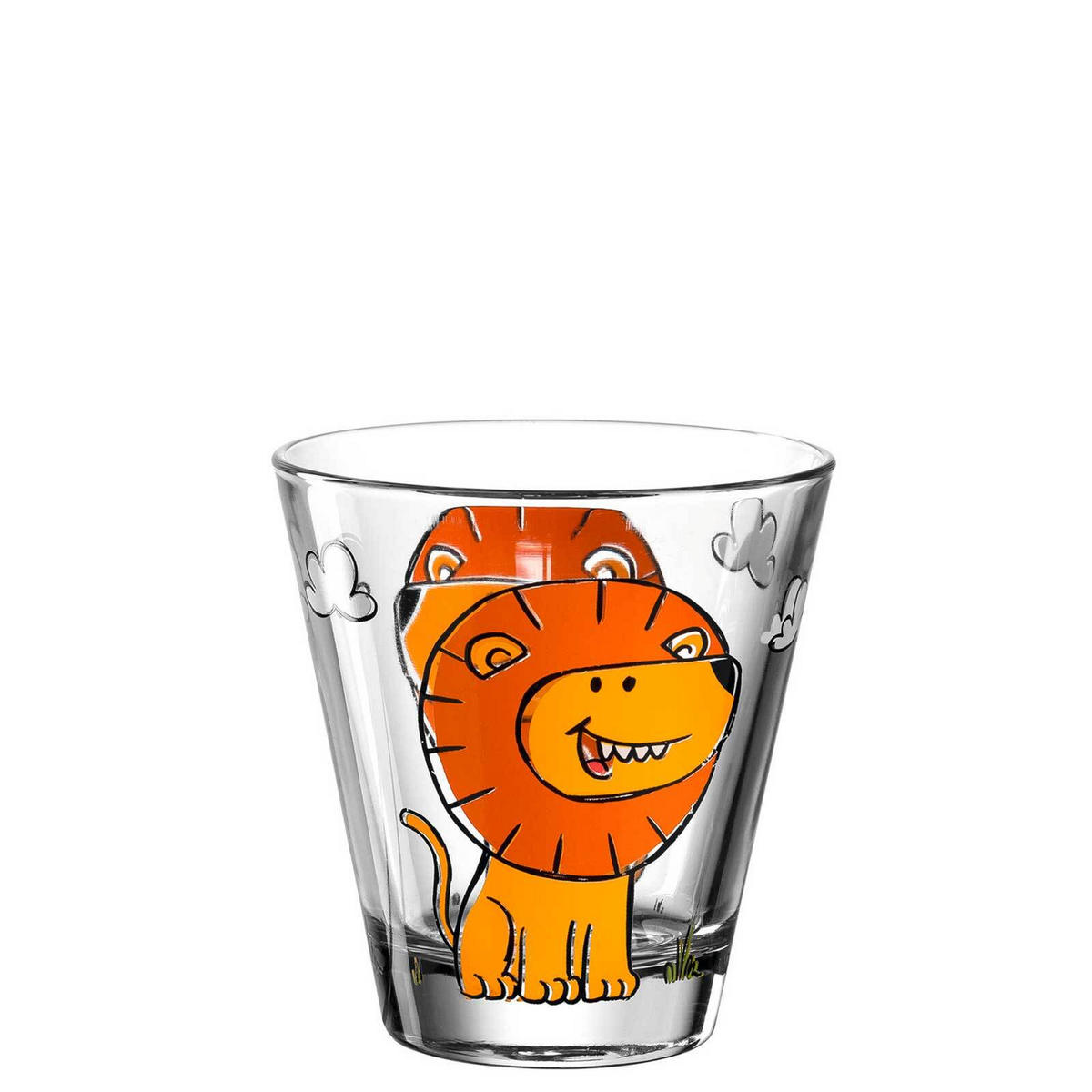KINDERBECHER Bambini Löwe 215 ml 6er Set - Gelb, Glas (0.215L) - Leonardo Living