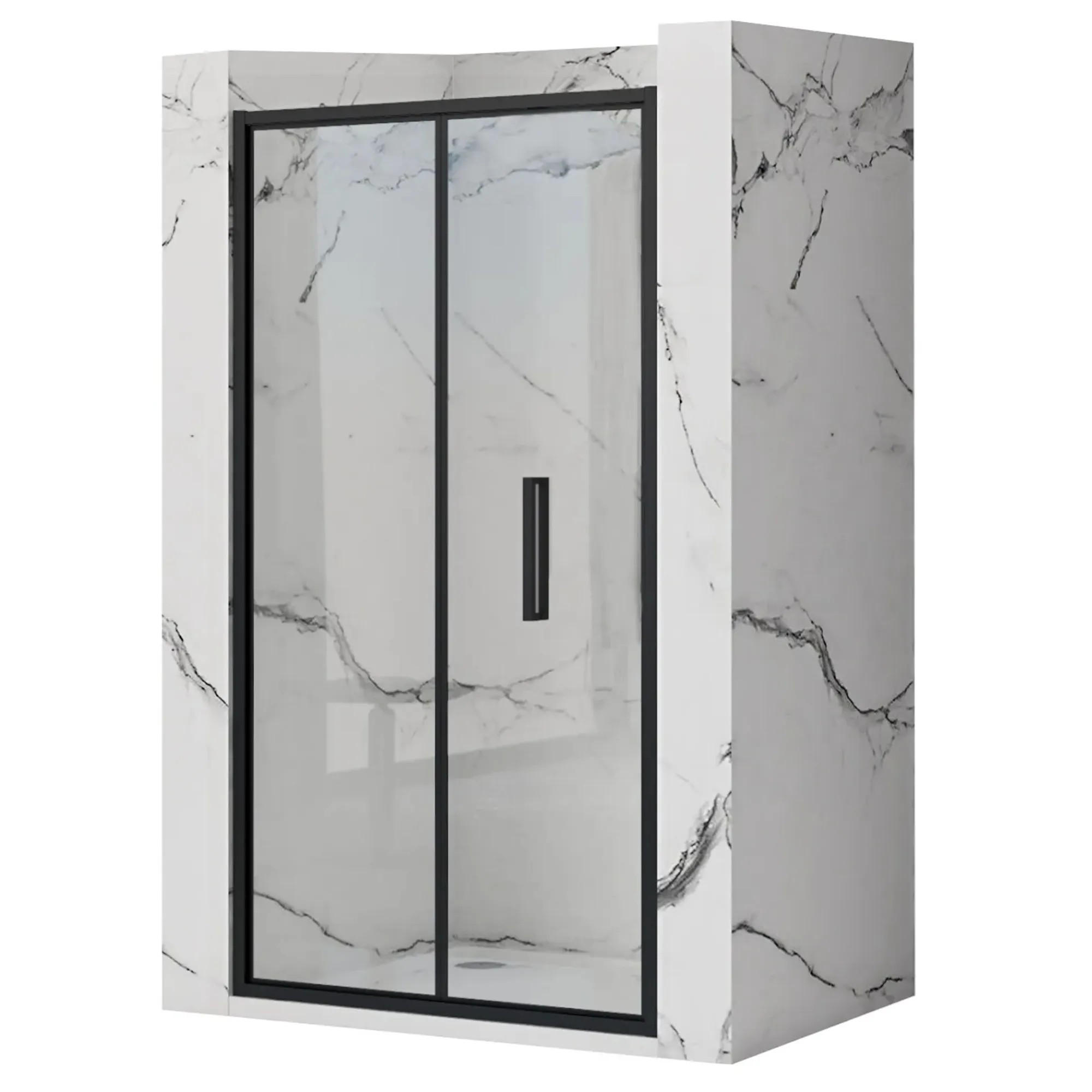 DUSCHTÜR Rea Falttür Rapid Fold 80 - Schwarz, Glas (80/190cm) - REA