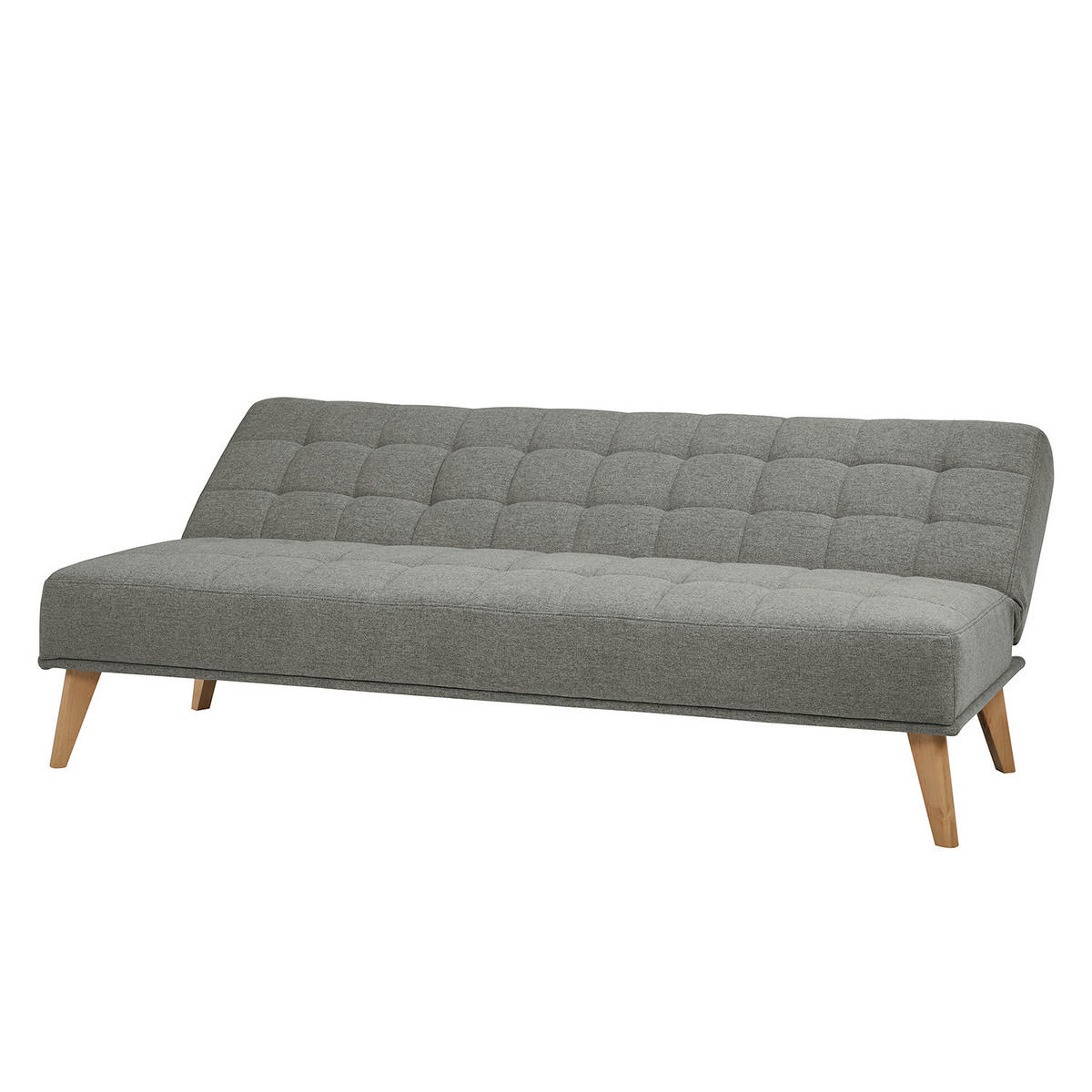 SCHLAFSOFA - Textil / Holz - Grau, Holz/Birkenholz (180/81/86cm) - home24