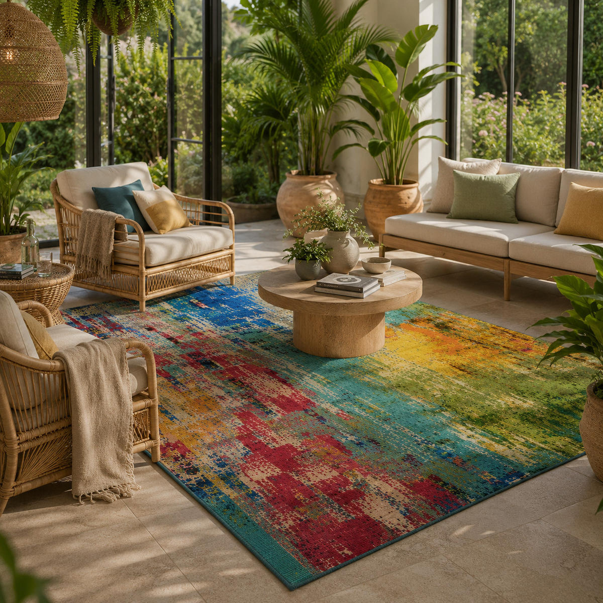IN- & OUTDOOR TEPPICH FLORIDA - Multicolor, Textil (120/180cm) - Pergamon