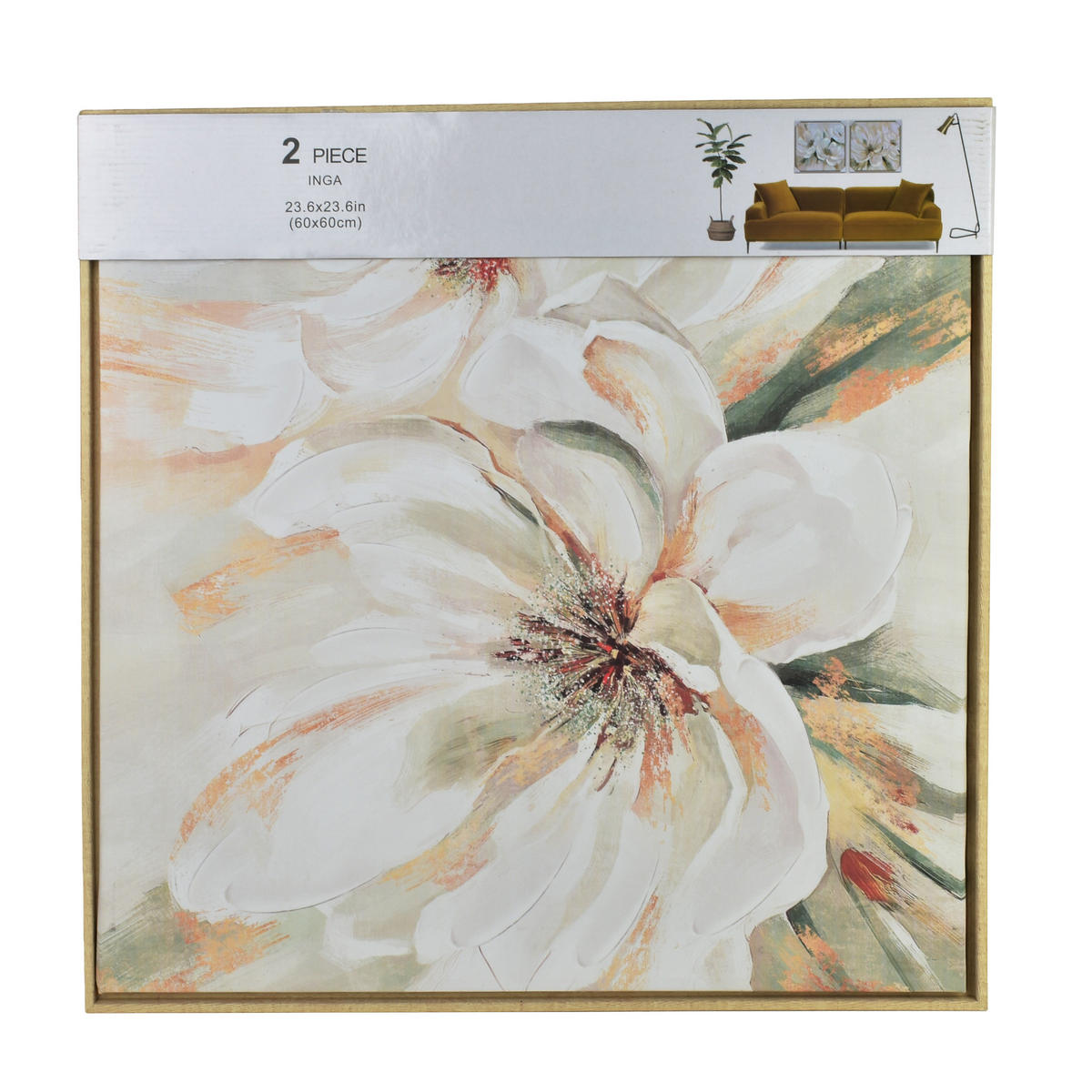 BILD Inga 2er Set 60/3/60 cm Kunstoff - Beige, Kunststoff (60/60cm) - Mondex