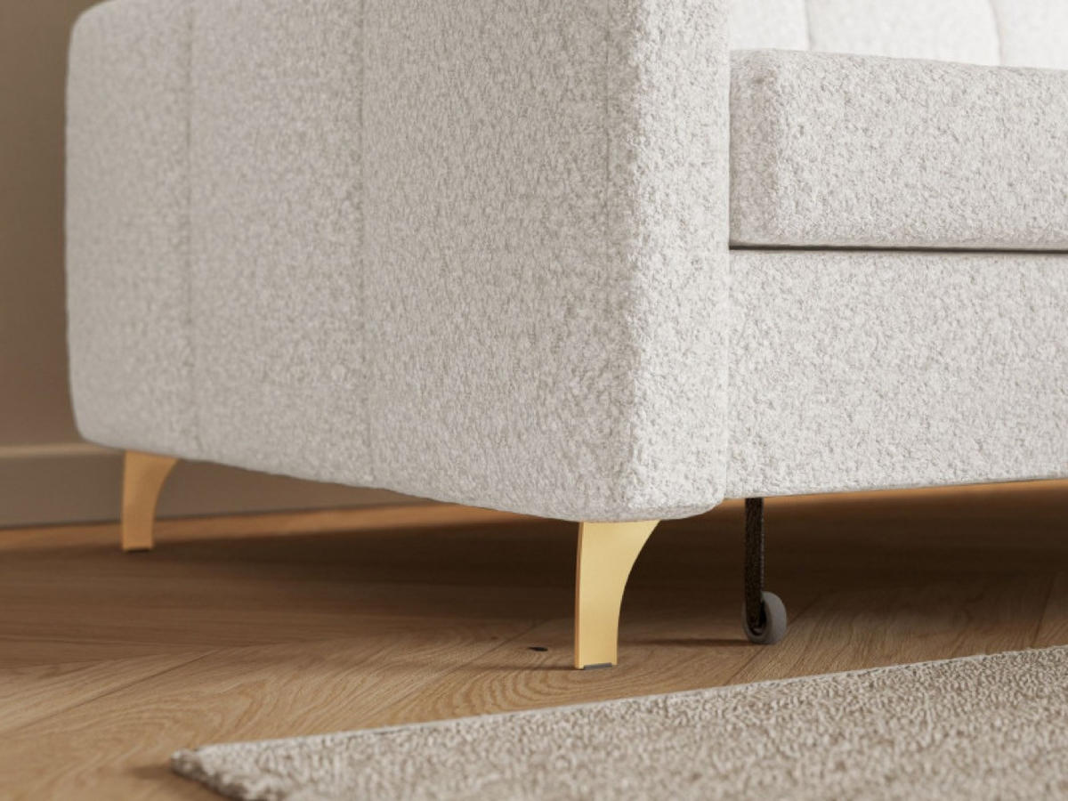ECKSOFA Milch BAMBINO Mit Verstellbaren Kopfstützen Rechts - Weiß, Textil (174/223cm) - Sepro Meble