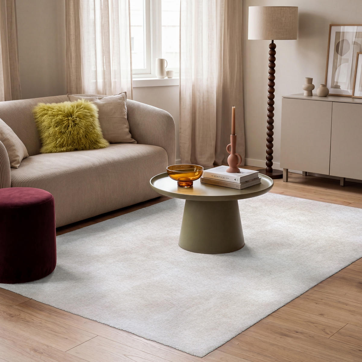 KOBERCE - Jemné - Textúra - Béžová - 180x120 cm - krémová, textil/plast (180/0.4cm) - OnlyWow