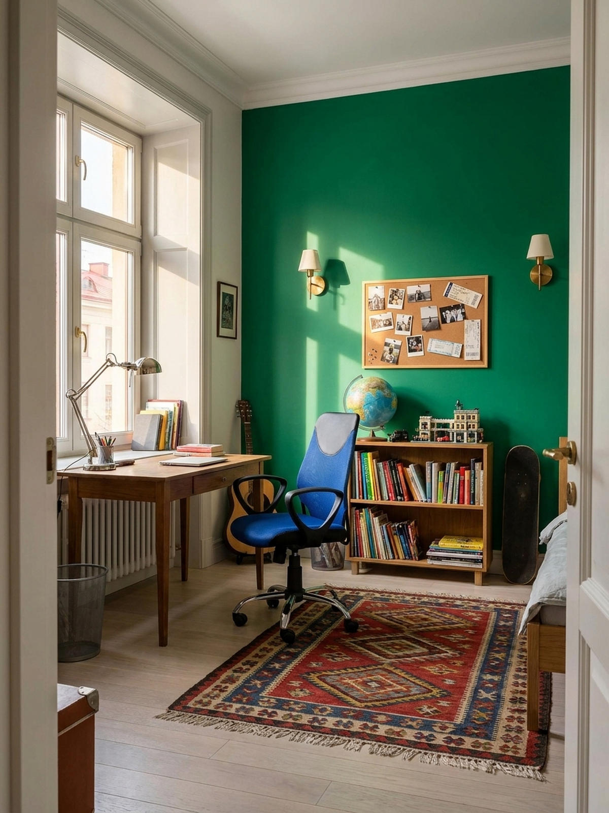 JUGENDDREHSTUHL Nylon Ergonomisch Höhenverstellbar DAVOS, Blau 60x60x101 cm - Blau/Silberfarben, Textil/Metall (60/101/60cm) - KADIMA DESIGN