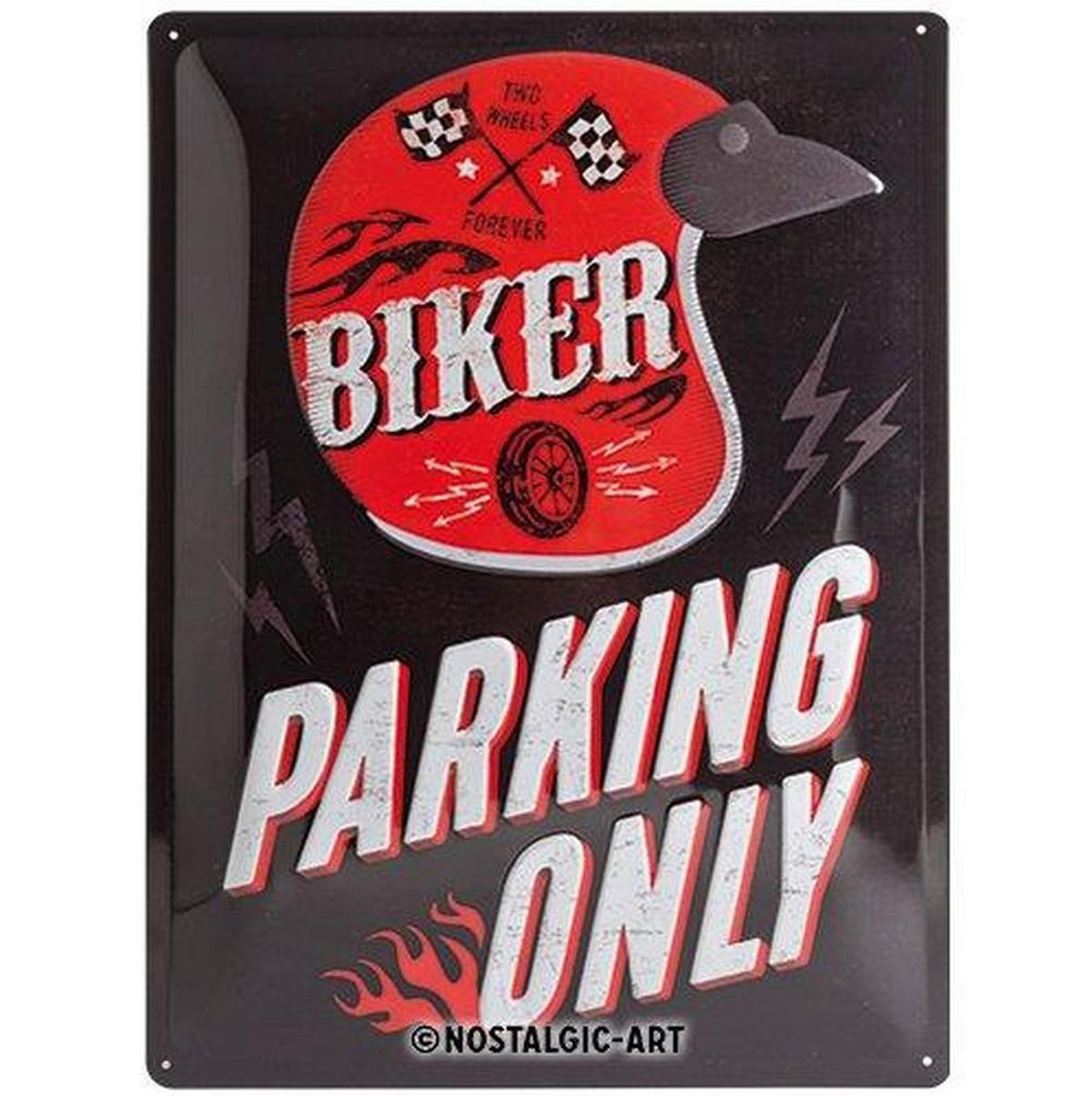 BLECHSCHILD 30/40 cm Best Garage Biker Parking Only - Multicolor, Metall (30/40/0.2cm) - Nostalgic-Art