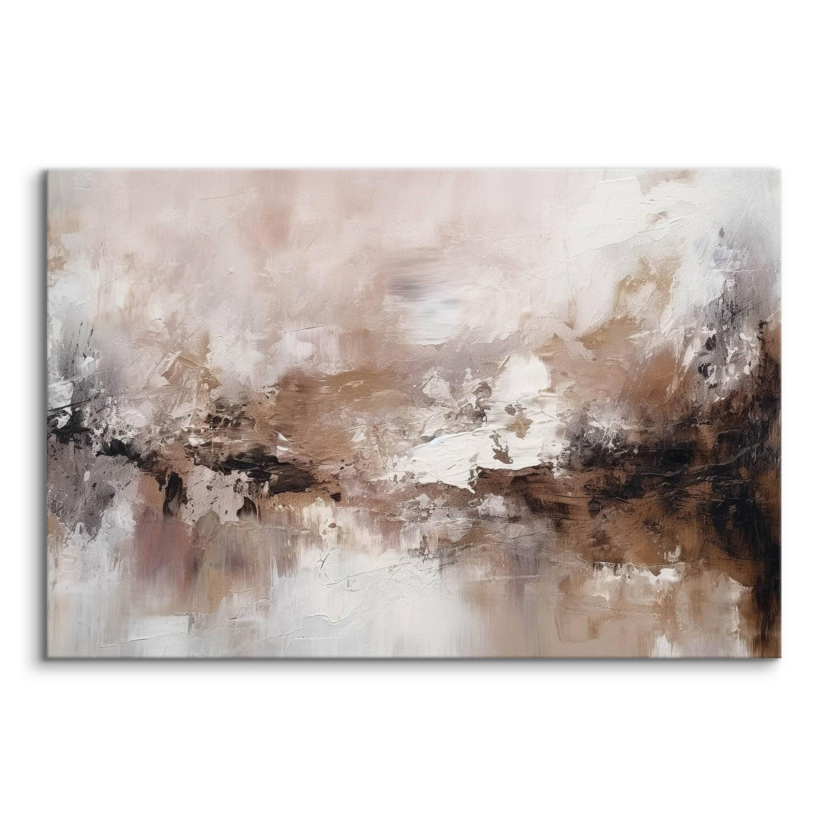 LEINWANDBILD Abstraktion Moderne Kunst 30/20 cm - Beige/Braun, Textil (30/20cm) - Muralo