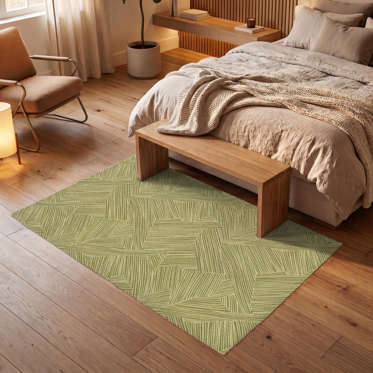 KOBERCE - Abstraktné - Moderné - Zelené - 180x120 cm - olivovozelená, textil/plast (180/0.4cm) - OnlyWow