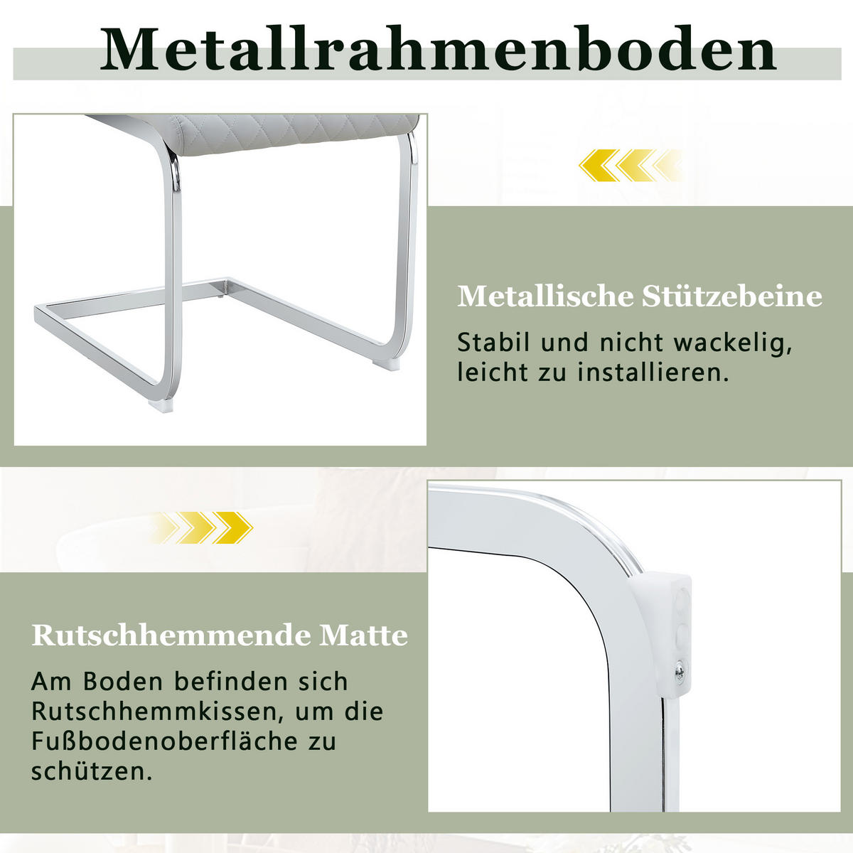 SCHWINGSTUHL DE-36563 2er-Set mit PU-Bezug und Metallrahmen Hellgrau - Hellgrau, Metall (63/100/43cm) - ComfortXL