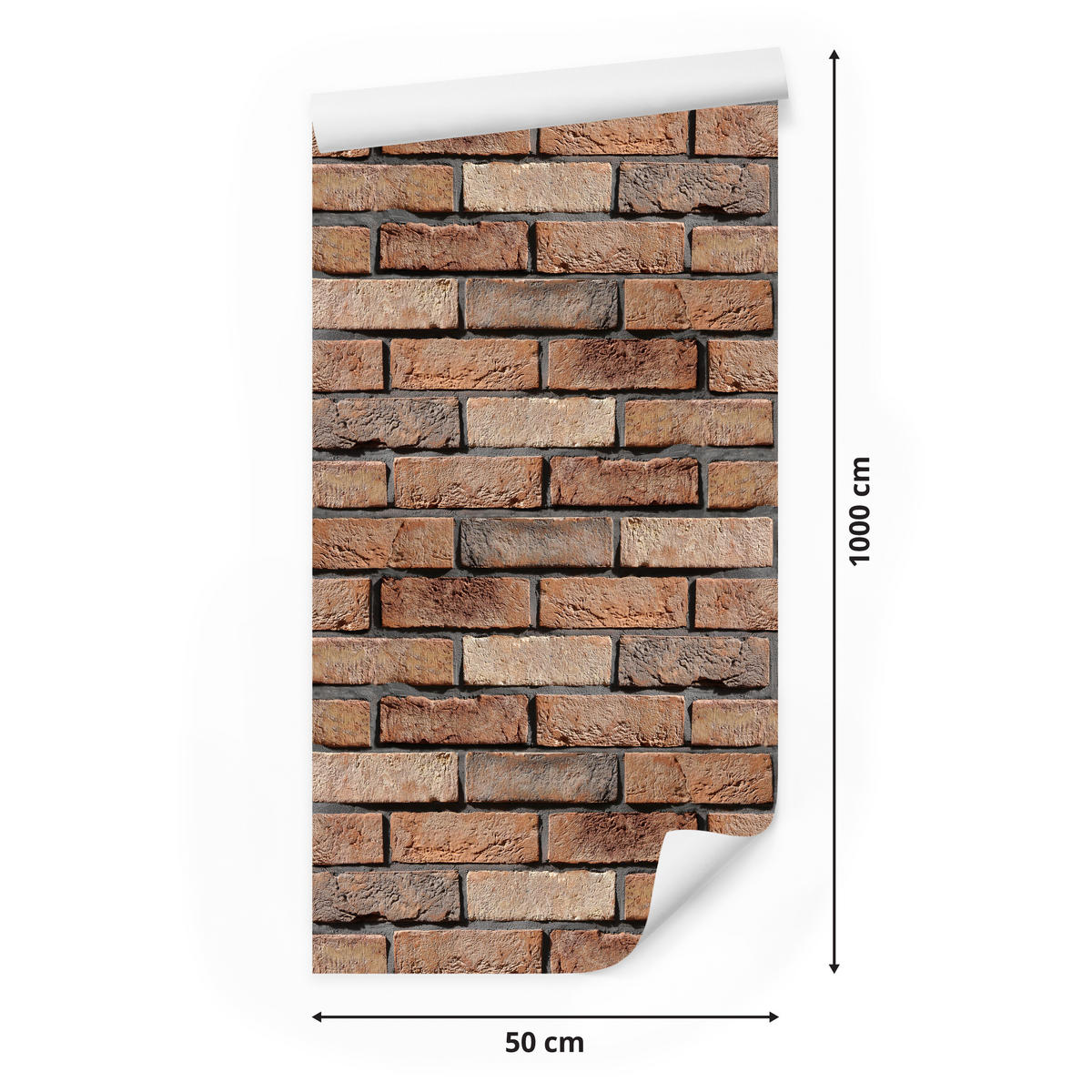 VLIESTAPETE Ziegelwand in 3D-Optik – Braun – 50x1000 cm - Braun, Papier (50/1000cm) - Muralo