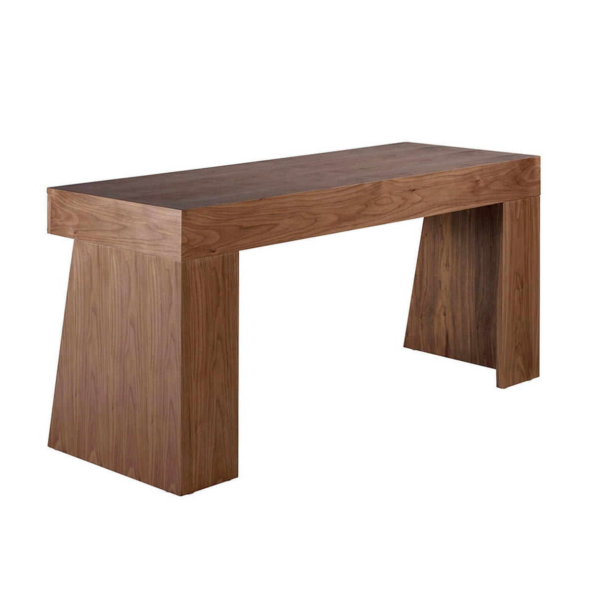 SCHREIBTISCH Walnuss Stahl 160/61/76 cm - Edelstahlfarben/Walnussfarben, Holz (61/160/76cm) - ANGEL CERDA