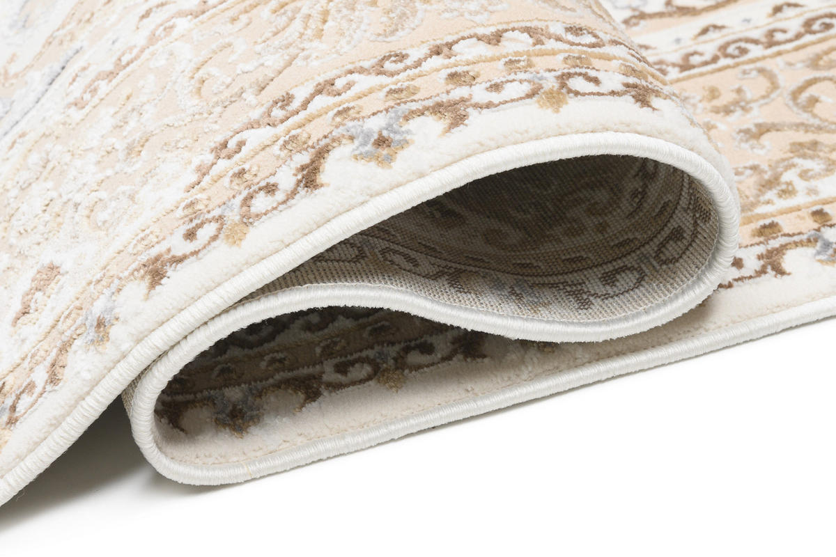 TEPPICH HERA Braun Creme 140/200 cm - Creme/Braun, Textil (140/200cm) - Tapiso