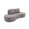 SOFA Molly – Freistehendes halbrundes Designsofa mit zwei eleganten, abnehmbaren RückenKissen, Abriamo Stoff, Größe: 234x101x88 cm, Grau Seide - Greige, Holz/Textil (234/88/101cm) - DomoHome