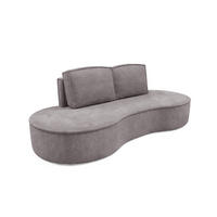 SOFA Molly – Freistehendes halbrundes Designsofa mit zwei eleganten, abnehmbaren RückenKissen, Abriamo Stoff, Größe: 234x101x88 cm, Grau Seide - Greige, Holz/Textil (234/88/101cm) - DomoHome