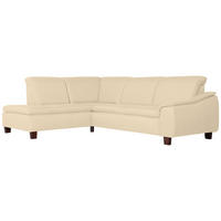 ECKSOFA mit Ottomane links Kaylil Flachgewebe beige - Beige, Kunststoff (187/247cm) - 58aufmkessel
