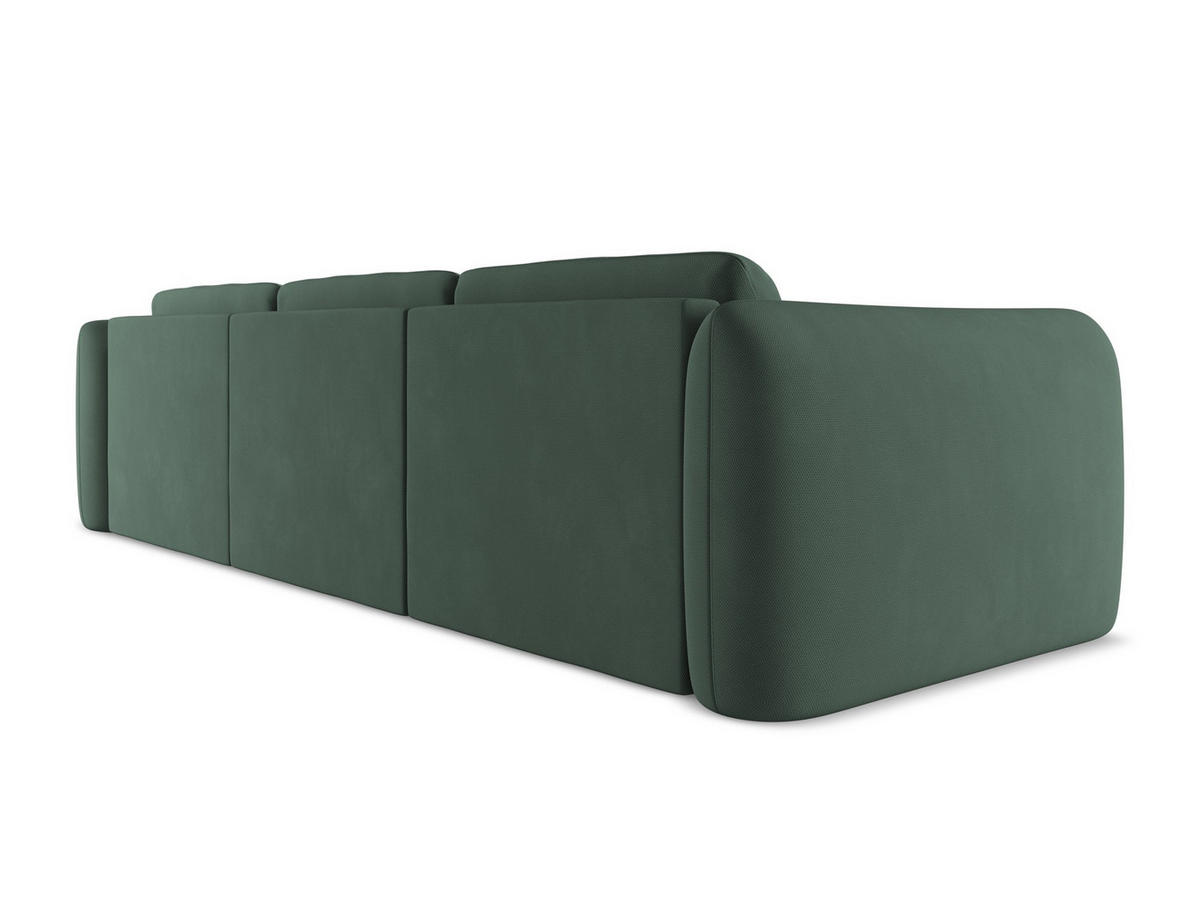 ECKSOFA Rechts Chenille Stoff Grün - Schwarz/Grün, Kunststoff/Textil (290/170cm) - Makamii