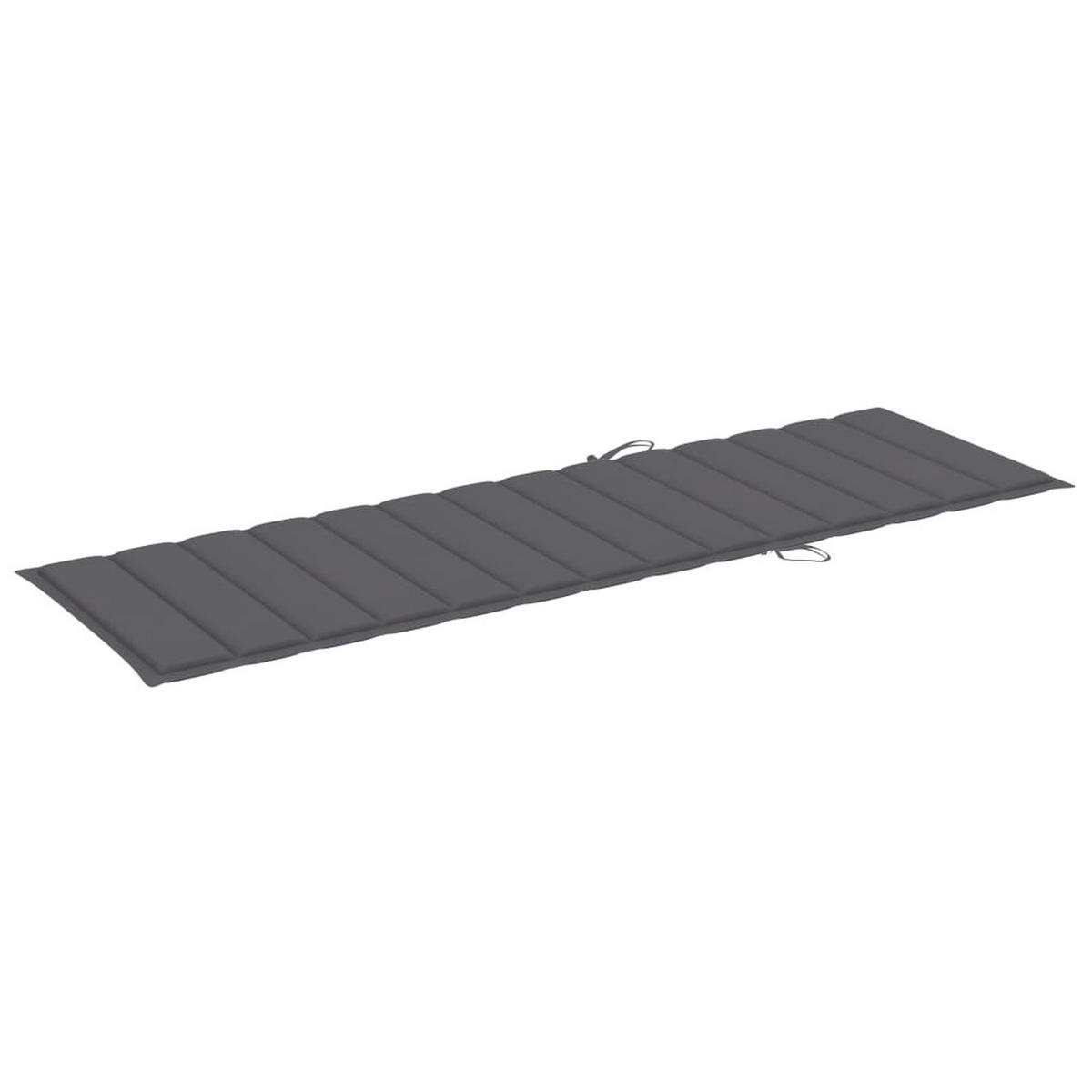 SONNENLIEGE Mit Auflage Akazie Massivholz - Anthrazit, Holz/Textil (200/86/68cm) - vidaXL