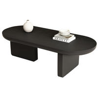 COUCHTISCH 119,7/49,8/35,5 cm in Schwarz aus MDF, oval und minimalistisch - Schwarz, Holzwerkstoff (49.8/119.7/35.5cm) - BEAOK