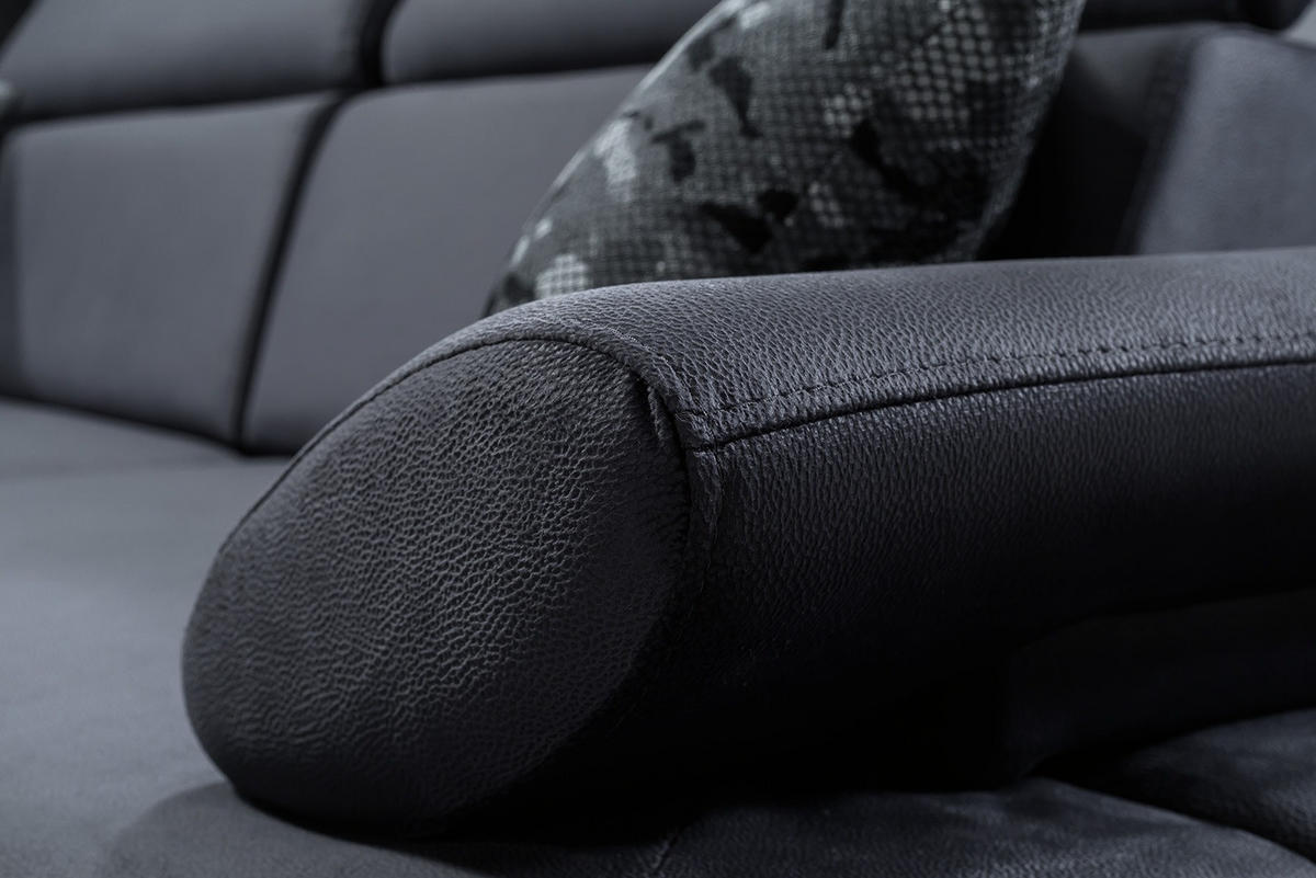 SOFA Energy 3-Sitzer Samt Anthrazit - Anthrazit, Textil (240/82/100cm) - Villa Möbel