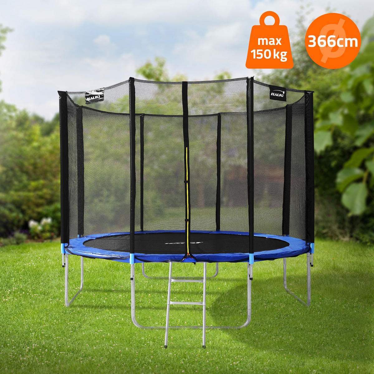 TRAMPOLIN 366 cm blau - Blau, Metall (366/260/366cm) - Hauki