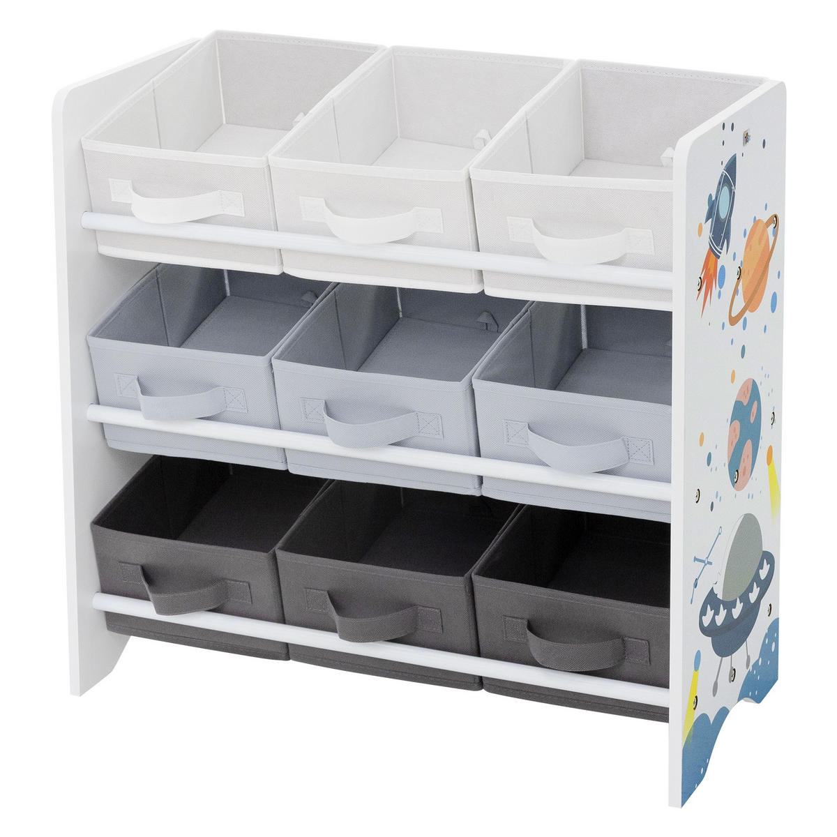 KINDERREGAL 9 Fächer - Weiß, Holzwerkstoff (62.5/60/29.5cm) - Joyz