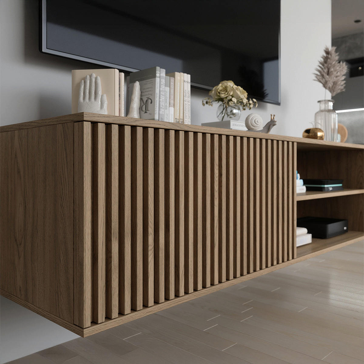 TV-MÖBEL Esteban Holz - Braun, Holzwerkstoff (150/40/40cm) - Petits-meubles