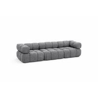 COUCH, 3-Sitzer Modular, Bouclé-Stoff Abriamo, Dunkelgrau, Selia - Dunkelgrau, Holz (285/70/95cm) - Kaiser Möbel