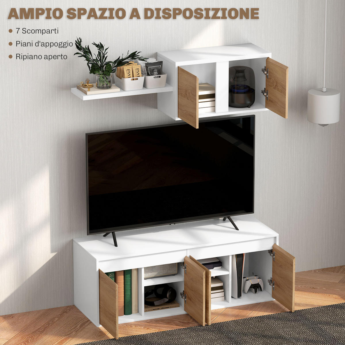 TV-MÖBEL Multicolor 1 Stück - Multicolor, Holzwerkstoff (120/43.3/41cm) - GiPP
