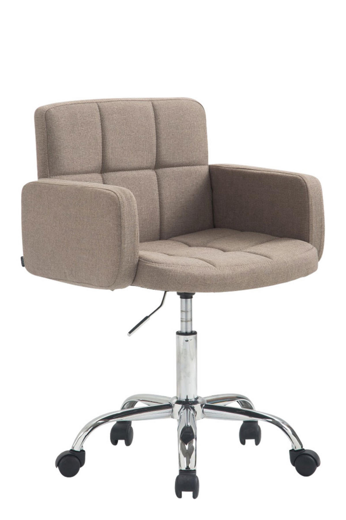 ARBEITSHOCKER Lausanne Stoff taupe - Cappuccino, Metall (60/89/52cm) - TPFLiving