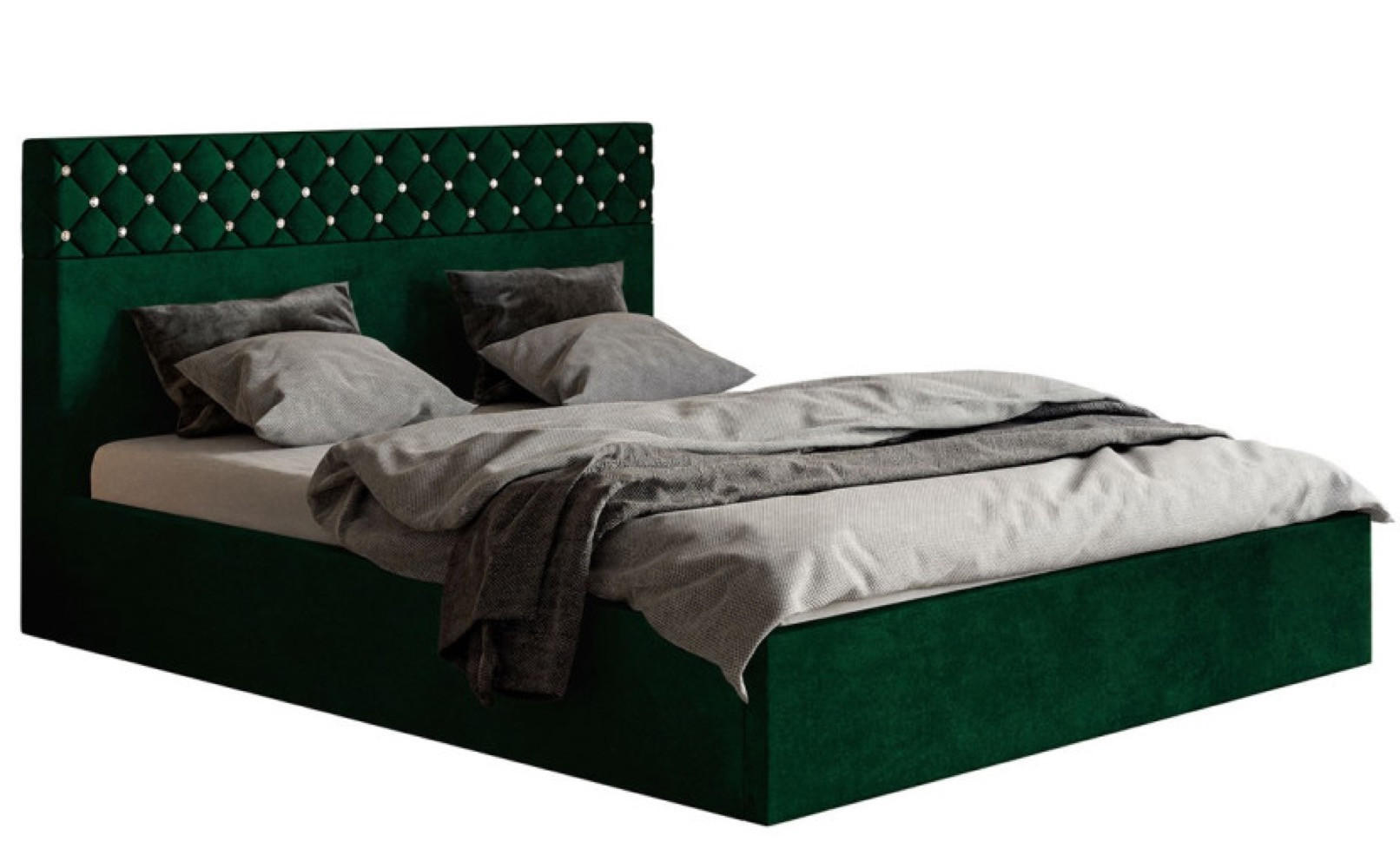 BETT Butelkengrün OLDO 4 Gepolstert Samt 160x200 cm - Pink/Schwarz, Textil (160/200cm) - Sepro Meble