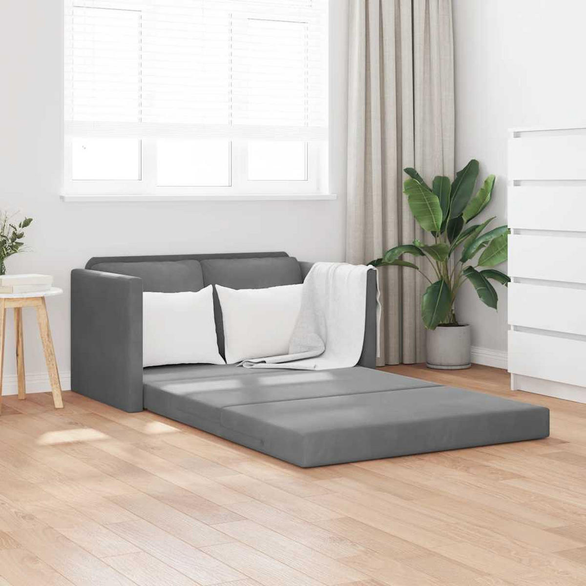 SCHLAFSOFA Brown - Dunkelgrau, Naturmaterialien (122/70/55cm) - Nettlife