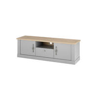 TV-LOWBOARD C14 Light Gray & Artisan Eiche 155/48/44 cm Landhaus - Grau, Holzwerkstoff (155/48/44cm) - Livojo